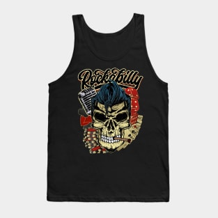 Rockabilly Greaser Skull Tank Top